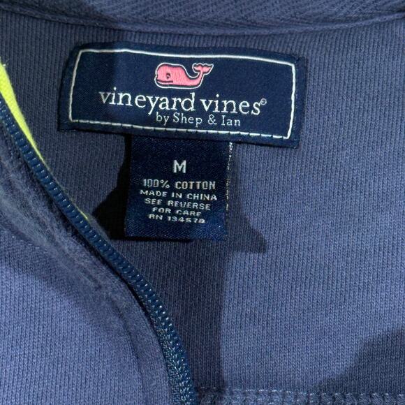 Vineyard Vines Mens 1/4 Zip Sweatshirt M Blue Shep Shirt Martha's Vineyard - Picture 3 of 7